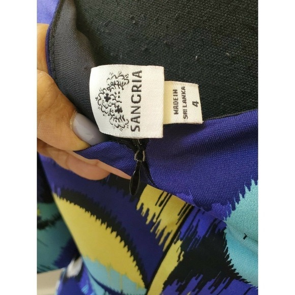 Sangria Size 4 Faux Wrap Dress Flair Sleeves - Picture 9 of 12